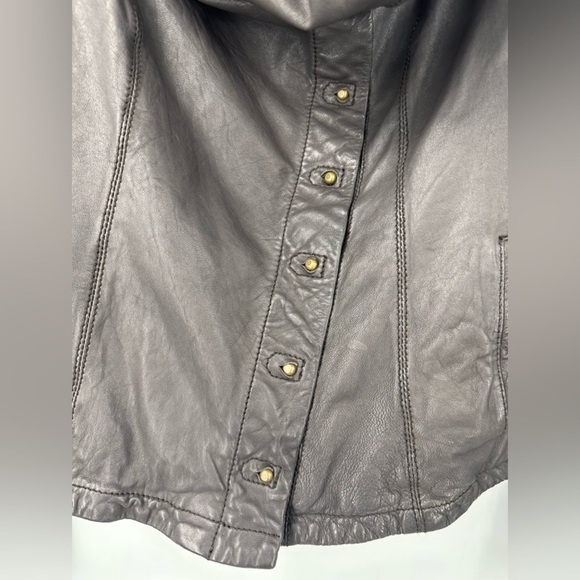 AllSaints Spitalfields Hyde Brown Leather Biker Jacket Womens… - Picture 6 of 8